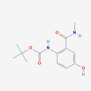 molecular formula C13H18N2O4 B15315770 Tert-butyl 2-(methylcarbamoyl)-4-hydroxyphenylcarbamate 