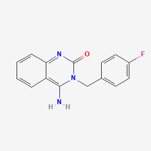 molecular formula C15H12FN3O B1531590 3-[(4-Fluorophenyl)methyl]-4-imino-1,2,3,4-tetrahydroquinazolin-2-one CAS No. 941868-24-2