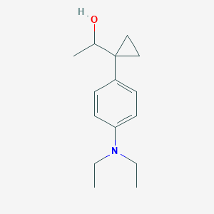 molecular formula C15H23NO B15315918 1-{1-[4-(Diethylamino)phenyl]cyclopropyl}ethan-1-ol CAS No. 1443354-29-7