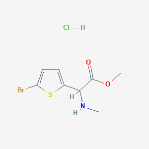 molecular formula C8H11BrClNO2S B1531597 Methyl 2-(5-bromothiophen-2-yl)-2-(methylamino)acetate hydrochloride CAS No. 2059932-66-8