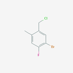 molecular formula C8H7BrClF B15315983 1-Bromo-5-(chloromethyl)-2-fluoro-4-methylbenzene 