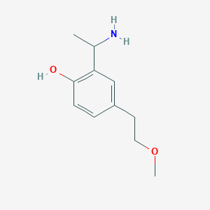 molecular formula C11H17NO2 B15316077 2-(1-Aminoethyl)-4-(2-methoxyethyl)phenol 