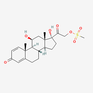 molecular formula C22H30O7S B1531622 11beta,17,21-Trihydroxypregna-1,4-diene-3,20-dione 21-methanesulphonate CAS No. 35410-28-7