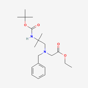 molecular formula C20H32N2O4 B1531628 Ethyl 2-(benzyl{2-[(tert-butoxycarbonyl)amino]-2-methylpropyl}amino)acetate CAS No. 2204562-10-5