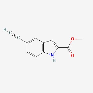molecular formula C12H9NO2 B15316295 Methyl 5-ethynyl-1H-indole-2-carboxylate 