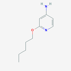 molecular formula C10H16N2O B15316312 2-(Pentyloxy)pyridin-4-amine 
