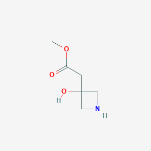 molecular formula C6H11NO3 B15316369 Methyl 2-(3-hydroxyazetidin-3-yl)acetate 