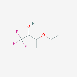 molecular formula C6H11F3O2 B15316375 3-Ethoxy-1,1,1-trifluorobutan-2-ol CAS No. 367-13-5