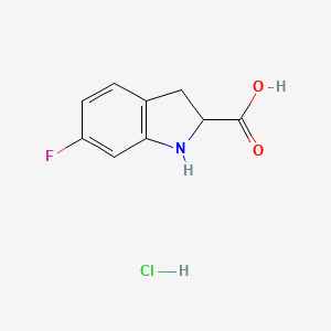 molecular formula C9H9ClFNO2 B15316427 6-Fluoroindoline-2-carboxylic acid hydrochloride 