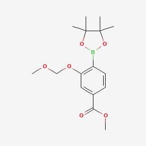 molecular formula C16H23BO6 B15316668 Methyl3-(methoxymethoxy)-4-(tetramethyl-1,3,2-dioxaborolan-2-yl)benzoate 