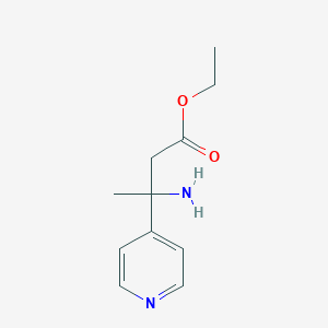 molecular formula C11H16N2O2 B15316899 Ethyl 3-amino-3-(pyridin-4-yl)butanoate 