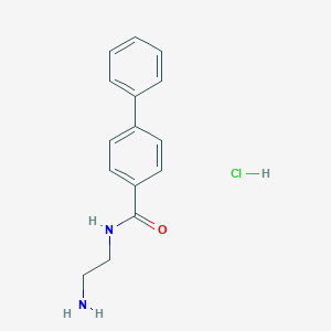 molecular formula C15H17ClN2O B15316923 N-(2-aminoethyl)-[1,1'-biphenyl]-4-carboxamidehydrochloride 