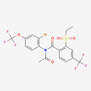 molecular formula C19H14BrF6NO5S B15316988 N-[2-bromo-4-(trifluoromethoxy)phenyl]-N-[2-(ethanesulfonyl)-4-(trifluoromethyl)benzoyl]acetamide 