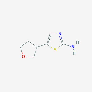 molecular formula C7H10N2OS B1531700 5-(Tetrahydrofuran-3-yl)thiazol-2-amine CAS No. 1565386-73-3