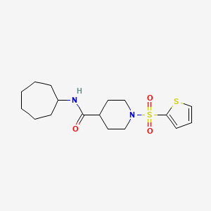 molecular formula C17H26N2O3S2 B15317027 N-Cycloheptyl-1-(thiophene-2-sulfonyl)piperidine-4-carboxamide 