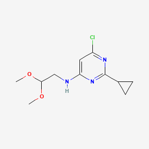 molecular formula C11H16ClN3O2 B1531712 6-chloro-2-cyclopropyl-N-(2,2-dimethoxyethyl)pyrimidin-4-amine CAS No. 1932970-10-9