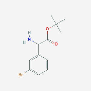 molecular formula C12H16BrNO2 B15317214 Tert-butyl 2-amino-2-(3-bromophenyl)acetate 