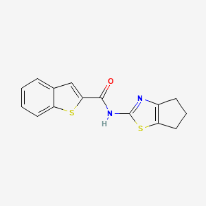 molecular formula C15H12N2OS2 B15317275 N-{4H,5H,6H-cyclopenta[d][1,3]thiazol-2-yl}-1-benzothiophene-2-carboxamide 