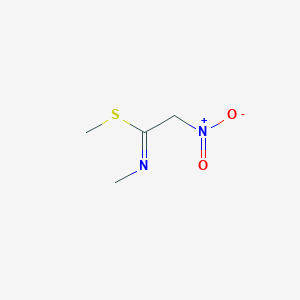 molecular formula C4H8N2O2S B15317330 methyl N-methyl-2-nitroethanimidothioate CAS No. 69340-48-3