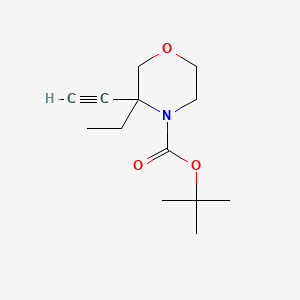 molecular formula C13H21NO3 B15317369 Tert-butyl3-ethyl-3-ethynylmorpholine-4-carboxylate 