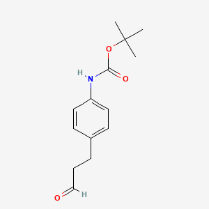 molecular formula C14H19NO3 B15317440 Tert-butyl (4-(3-oxopropyl)phenyl)carbamate 