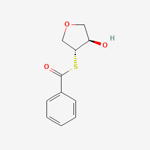 {[(3R,4R)-4-hydroxyoxolan-3-yl]sulfanyl}(phenyl)methanone