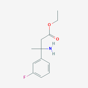 molecular formula C12H16FNO2 B15317521 Ethyl 3-amino-3-(3-fluorophenyl)butanoate 