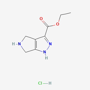 molecular formula C8H12ClN3O2 B15317529 ethyl1H,4H,5H,6H-pyrrolo[3,4-c]pyrazole-3-carboxylatehydrochloride 