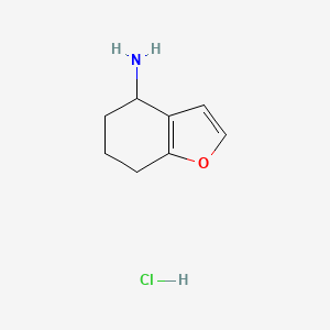 molecular formula C8H12ClNO B1531753 4,5,6,7-Tetrahydro-1-benzofuran-4-amine hydrochloride CAS No. 2098015-42-8
