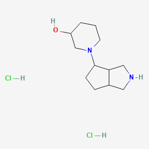 molecular formula C12H24Cl2N2O B1531757 1-{Octahydrocyclopenta[c]pyrrol-4-yl}piperidin-3-ol dihydrochloride CAS No. 2098022-45-6