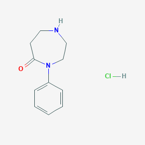 molecular formula C11H15ClN2O B1531758 4-Phenyl-1,4-diazepan-5-one hydrochloride CAS No. 2098127-79-6