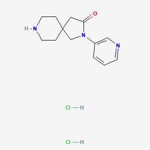 molecular formula C13H19Cl2N3O B1531759 2-(Pyridin-3-yl)-2,8-diazaspiro[4.5]decan-3-one dihydrochloride CAS No. 2098032-09-6