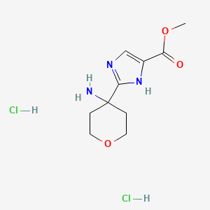 molecular formula C10H17Cl2N3O3 B15317606 methyl2-(4-aminooxan-4-yl)-1H-imidazole-4-carboxylatedihydrochloride 