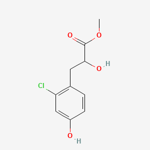 molecular formula C10H11ClO4 B15317613 Methyl 3-(2-chloro-4-hydroxyphenyl)-2-hydroxypropanoate 