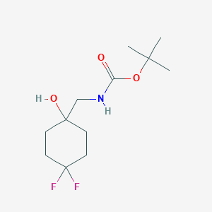 molecular formula C12H21F2NO3 B15317628 Tert-butyl n-[(4,4-difluoro-1-hydroxycyclohexyl)methyl]carbamate 