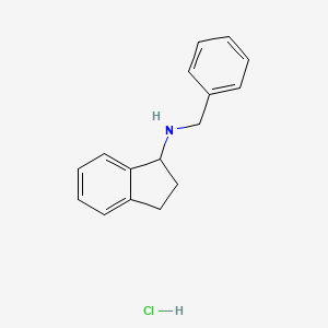 molecular formula C16H18ClN B15317634 N-benzyl-2,3-dihydro-1H-inden-1-aminehydrochloride 