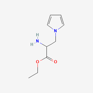 molecular formula C9H14N2O2 B15317635 ethyl 2-amino-3-(1H-pyrrol-1-yl)propanoate 