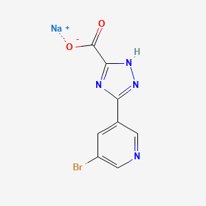molecular formula C8H4BrN4NaO2 B15317748 sodium3-(5-bromopyridin-3-yl)-1H-1,2,4-triazole-5-carboxylate 