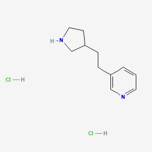 molecular formula C11H18Cl2N2 B1531780 3-[2-(Pyrrolidin-3-yl)ethyl]pyridine dihydrochloride CAS No. 2098007-32-8