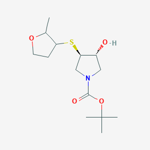 molecular formula C14H25NO4S B1531789 tert-butyl (3R,4R)-3-hydroxy-4-[(2-methyloxolan-3-yl)sulfanyl]pyrrolidine-1-carboxylate CAS No. 2291910-03-5