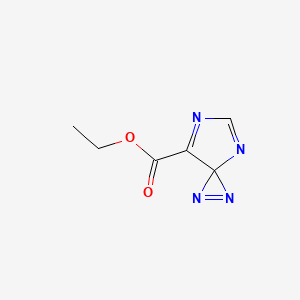 molecular formula C6H6N4O2 B15317911 Ethyl1,2,4,6-tetraazaspiro[2.4]hepta-1,4,6-triene-7-carboxylate 