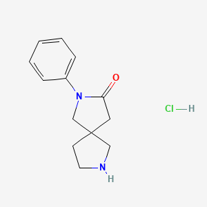 molecular formula C13H17ClN2O B1531792 2-Phenyl-2,7-diazaspiro[4.4]nonan-3-one hydrochloride CAS No. 2097951-68-1