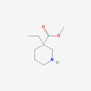 molecular formula C9H17NO2 B15317943 Methyl 3-ethylpiperidine-3-carboxylate 