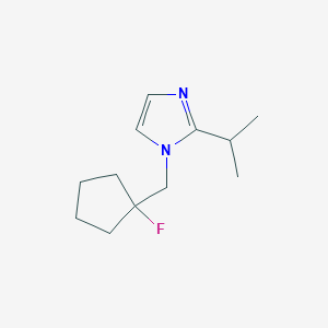 molecular formula C12H19FN2 B1531799 1-[(1-fluorocyclopentyl)methyl]-2-(propan-2-yl)-1H-imidazole CAS No. 2098151-94-9