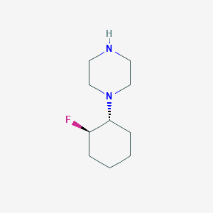 molecular formula C10H19FN2 B1531800 1-[(1R,2R)-2-fluorocyclohexyl]piperazine CAS No. 2165487-36-3