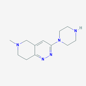molecular formula C12H19N5 B1531804 1-{6-methyl-5H,6H,7H,8H-pyrido[4,3-c]pyridazin-3-yl}piperazine CAS No. 2098135-14-7
