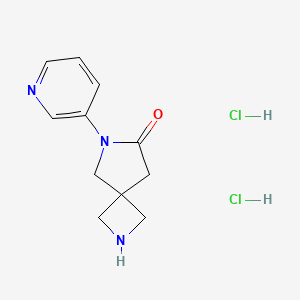 molecular formula C11H15Cl2N3O B1531811 6-(Pyridin-3-yl)-2,6-diazaspiro[3.4]octan-7-one dihydrochloride CAS No. 2098078-13-6