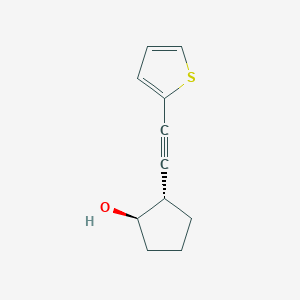 molecular formula C11H12OS B1531812 (1R,2S)-2-[2-(thiophen-2-yl)ethynyl]cyclopentan-1-ol CAS No. 2165790-95-2