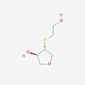 molecular formula C6H12O3S B1531814 (3R,4R)-4-[(2-羟乙基)硫基]氧杂环戊烷-3-醇 CAS No. 2165712-19-4
