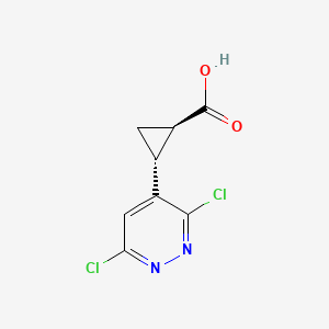 molecular formula C8H6Cl2N2O2 B15318157 rac-(1R,2R)-2-(3,6-dichloropyridazin-4-yl)cyclopropane-1-carboxylic acid, trans 